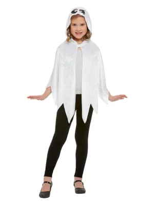 Ghost Hooded Cape, White Halloween Costume