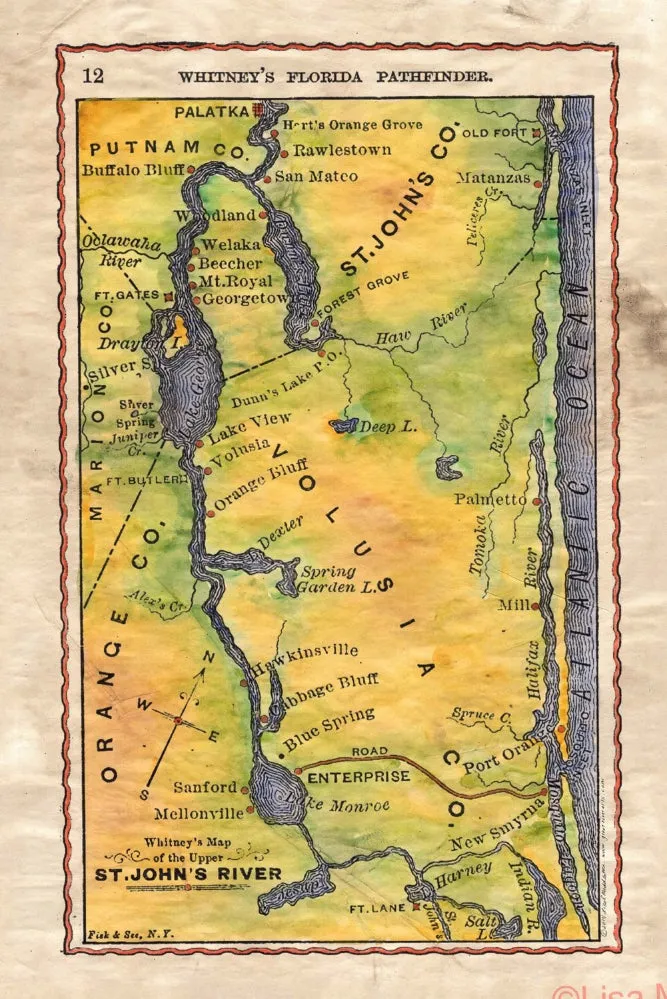 137 Whitney's Pathfinder map of the Headwaters of the St. John's River, Florida 1876(page 12)