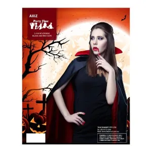 1.4m Reversable Black & Red Vampire Cape