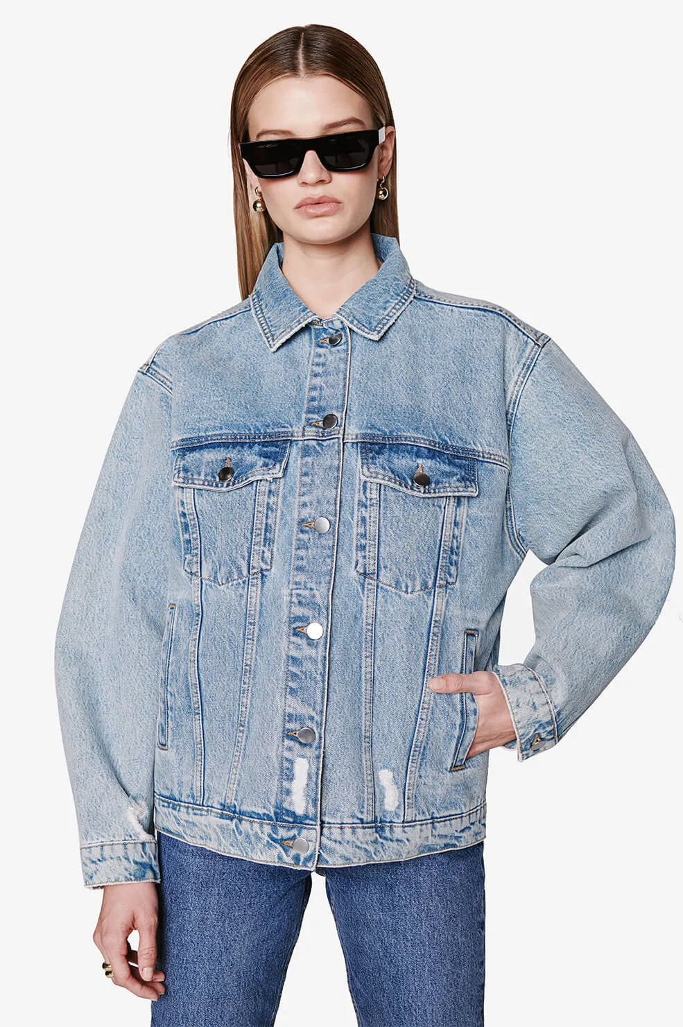 Anine Bing - Rory Denim Jacket in Vintage Blue