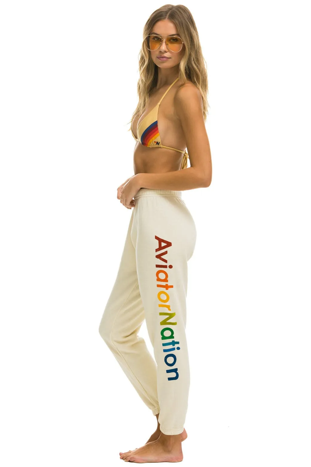 AVIATOR NATION LAGUNA BEACH SWEATPANTS - VINTAGE WHITE