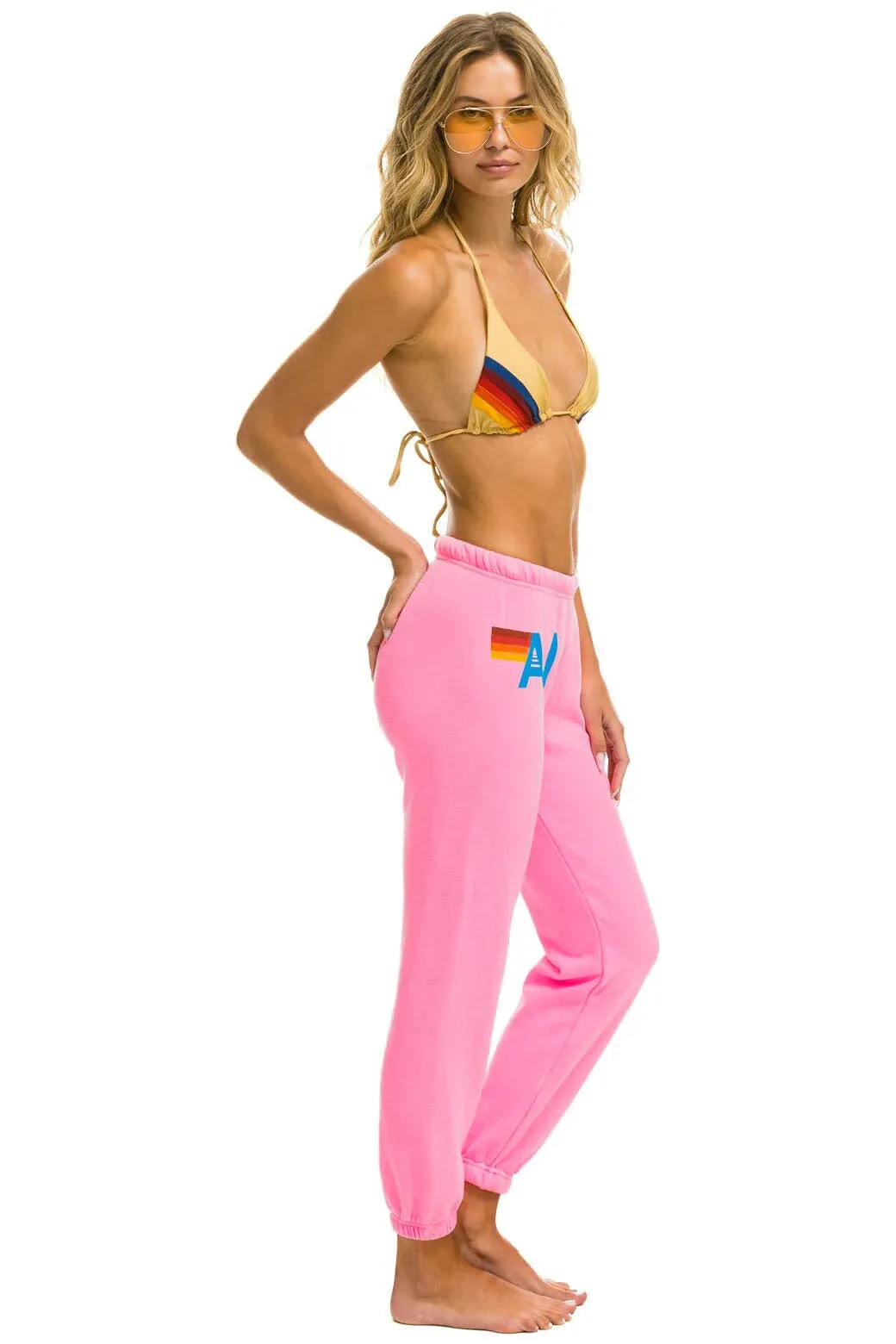 Aviator Nation Logo Sweatpants Neon Pink