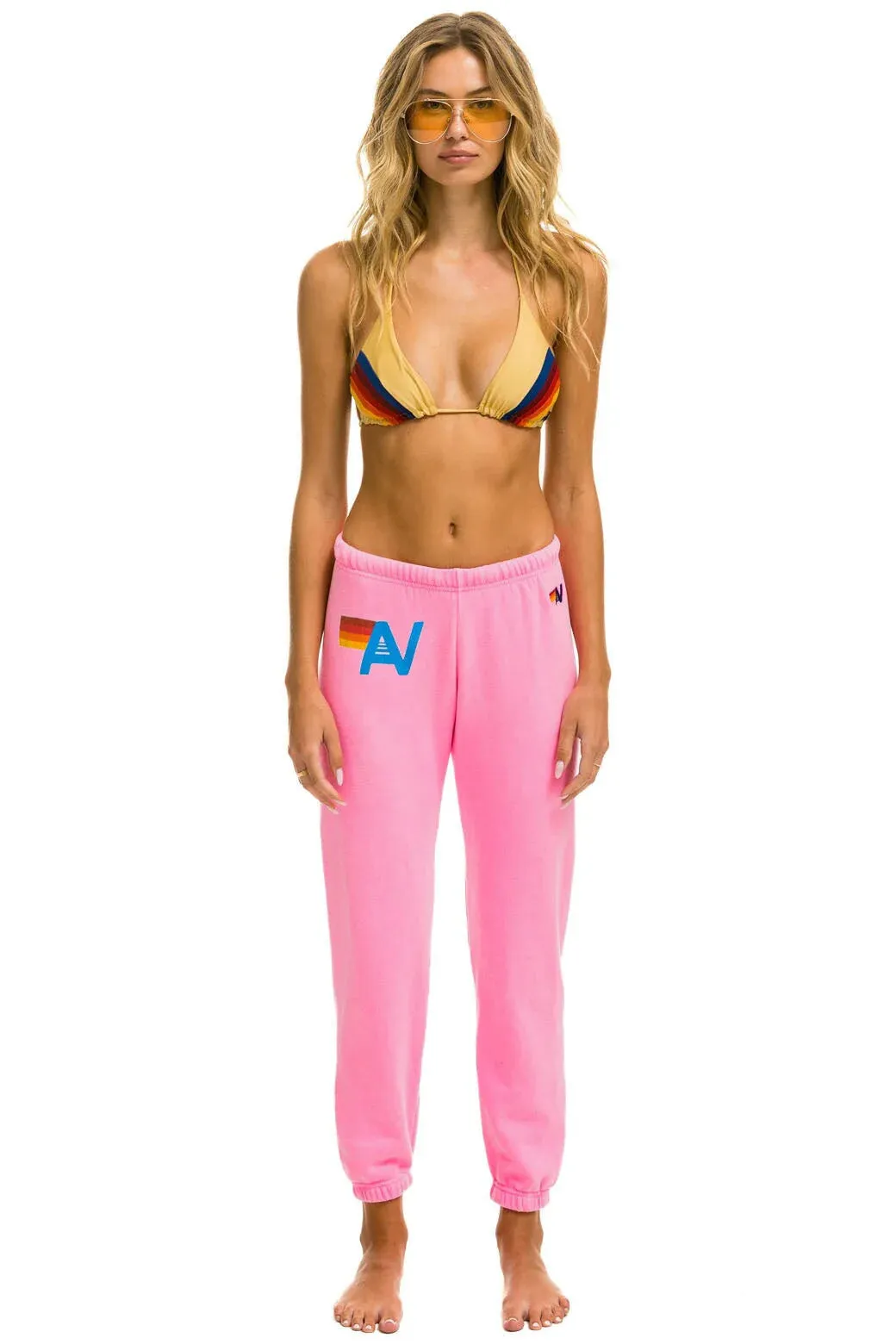 Aviator Nation Logo Sweatpants Neon Pink