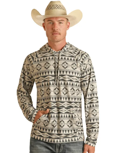 Aztec Long Sleeve Western Print Hoodie