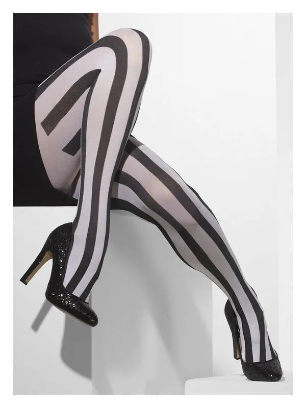 Black and White Opaque Tights