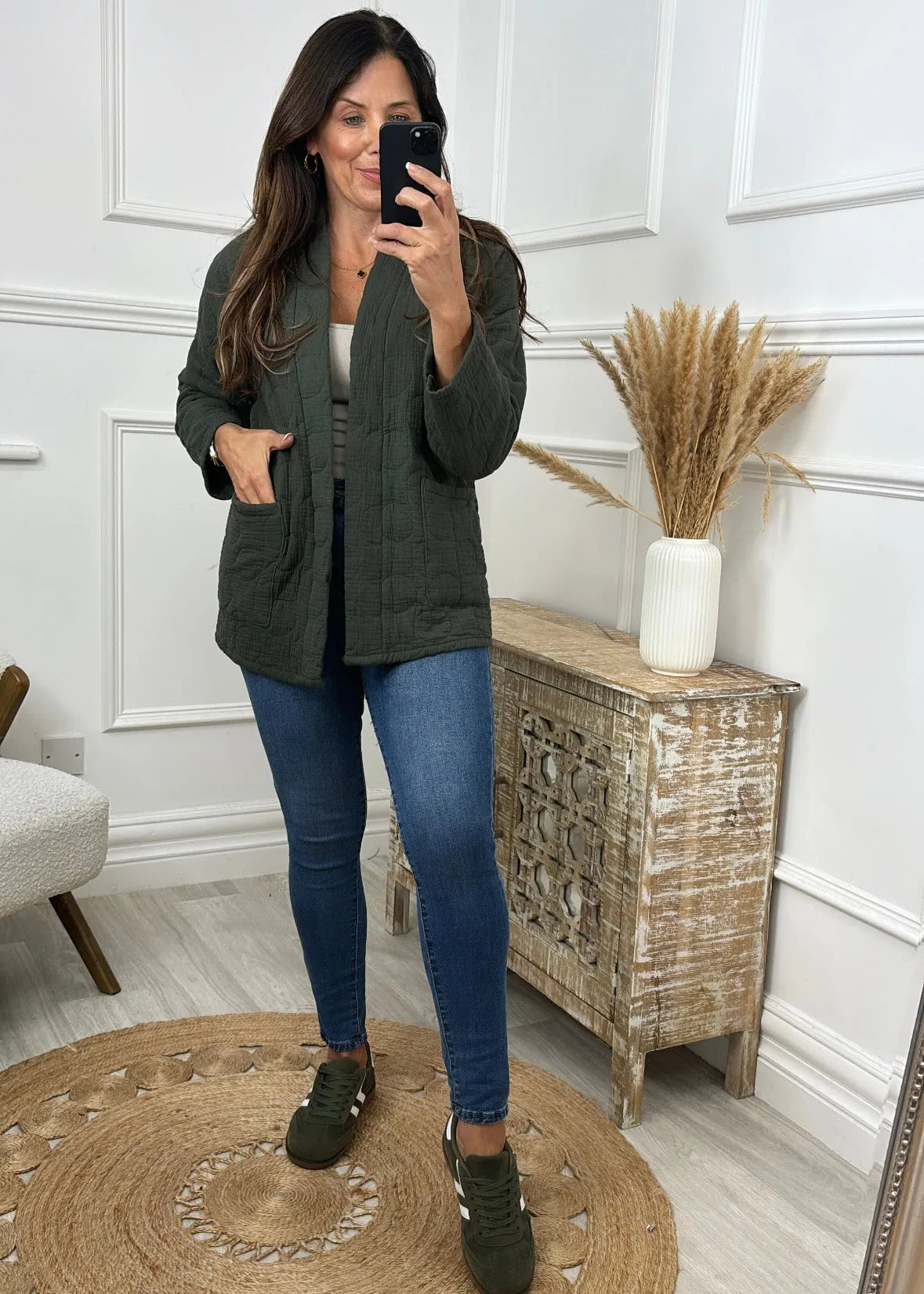 Bruna Khaki Quilted Jacket