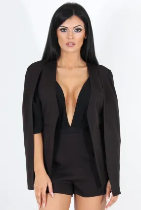 Brylie Black Cape Two Piece