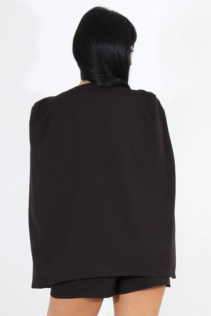 Brylie Black Cape Two Piece