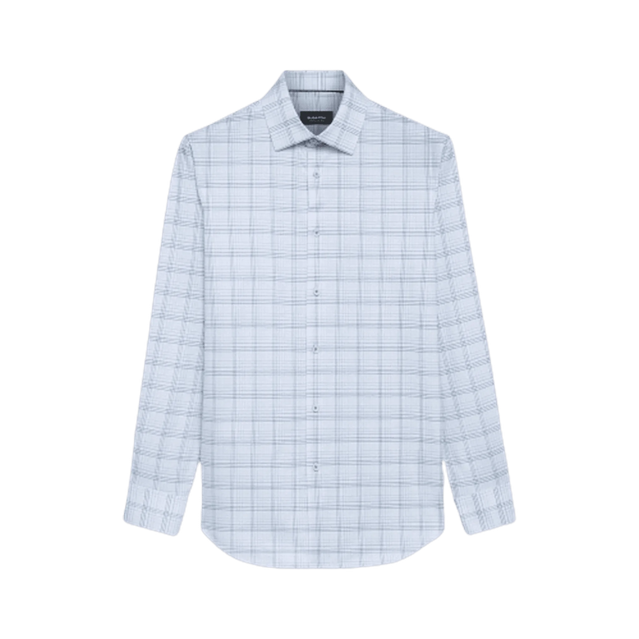 BUGATCHI: James Plaid Check OoohCotton® Shirt- White