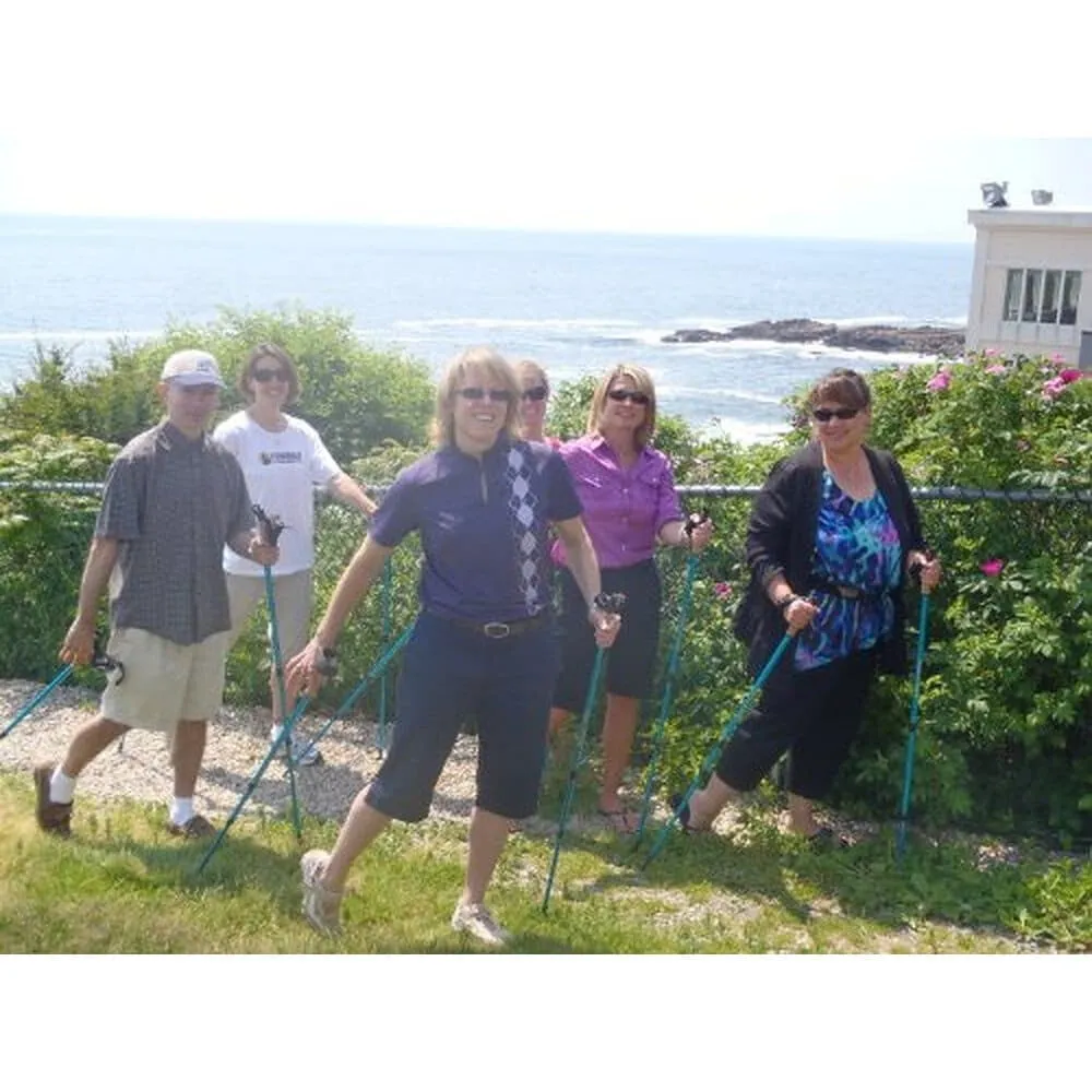 Cape Cod Nordic Walking Group Walking Poles - Dunes of the Cape Design - Choice of Grips - 2 poles, Tips & Bag - $10 donated to Cape Cod Nordic Walking Group - For Heights up to 6’2”