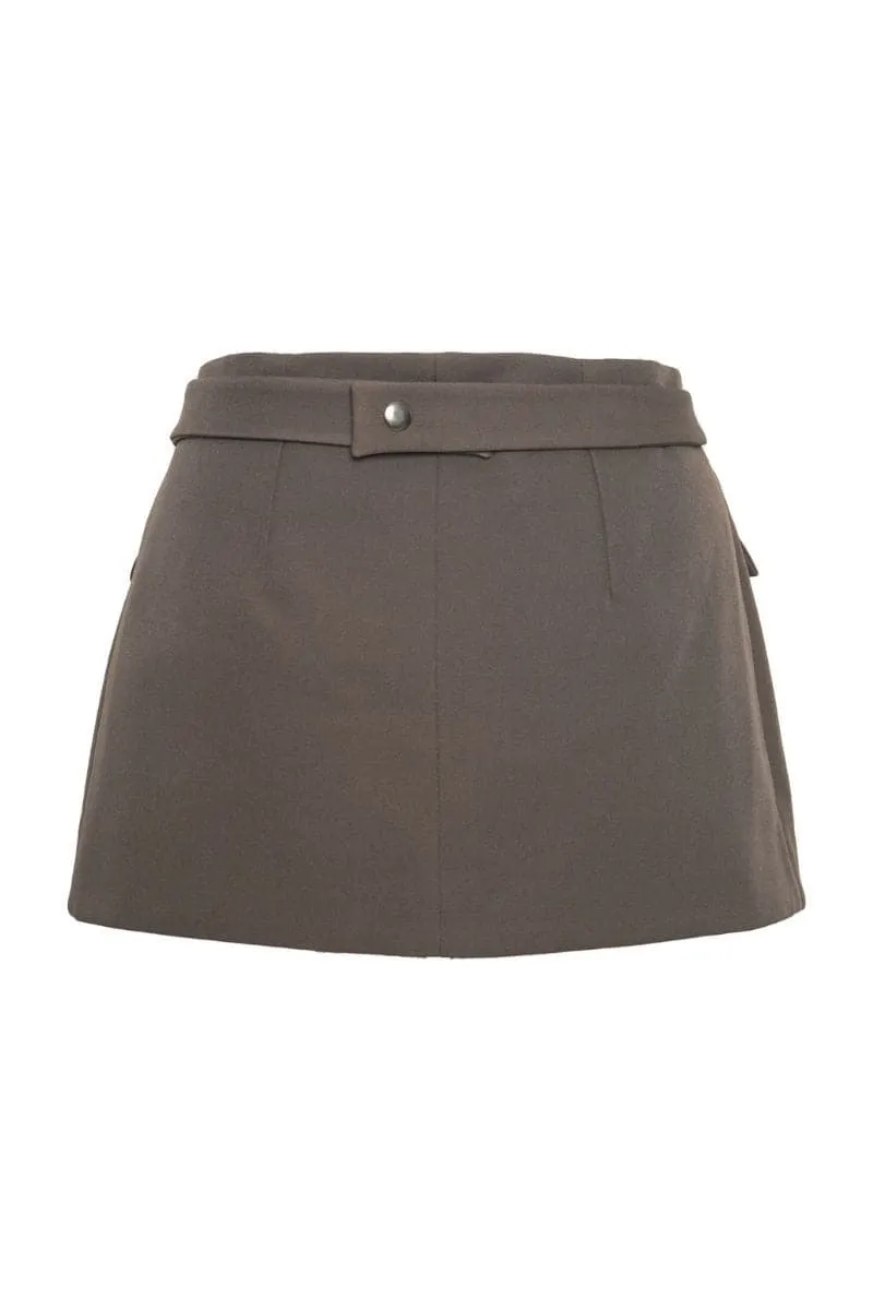 CHARCOAL DOUBLE LAYERED MINI SKIRT