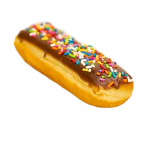 Chocolate Iced Long John with Sprinkles