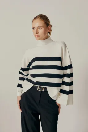 Clivia Striped Turtleneck Sweater