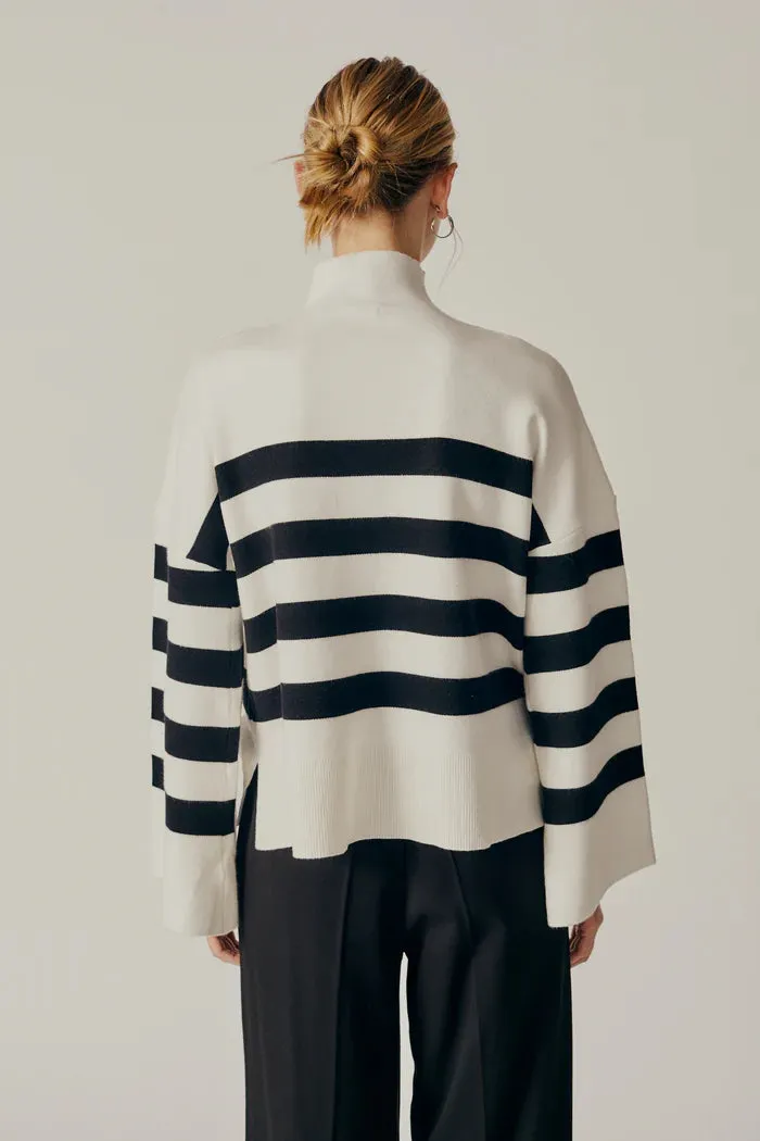 Clivia Striped Turtleneck Sweater