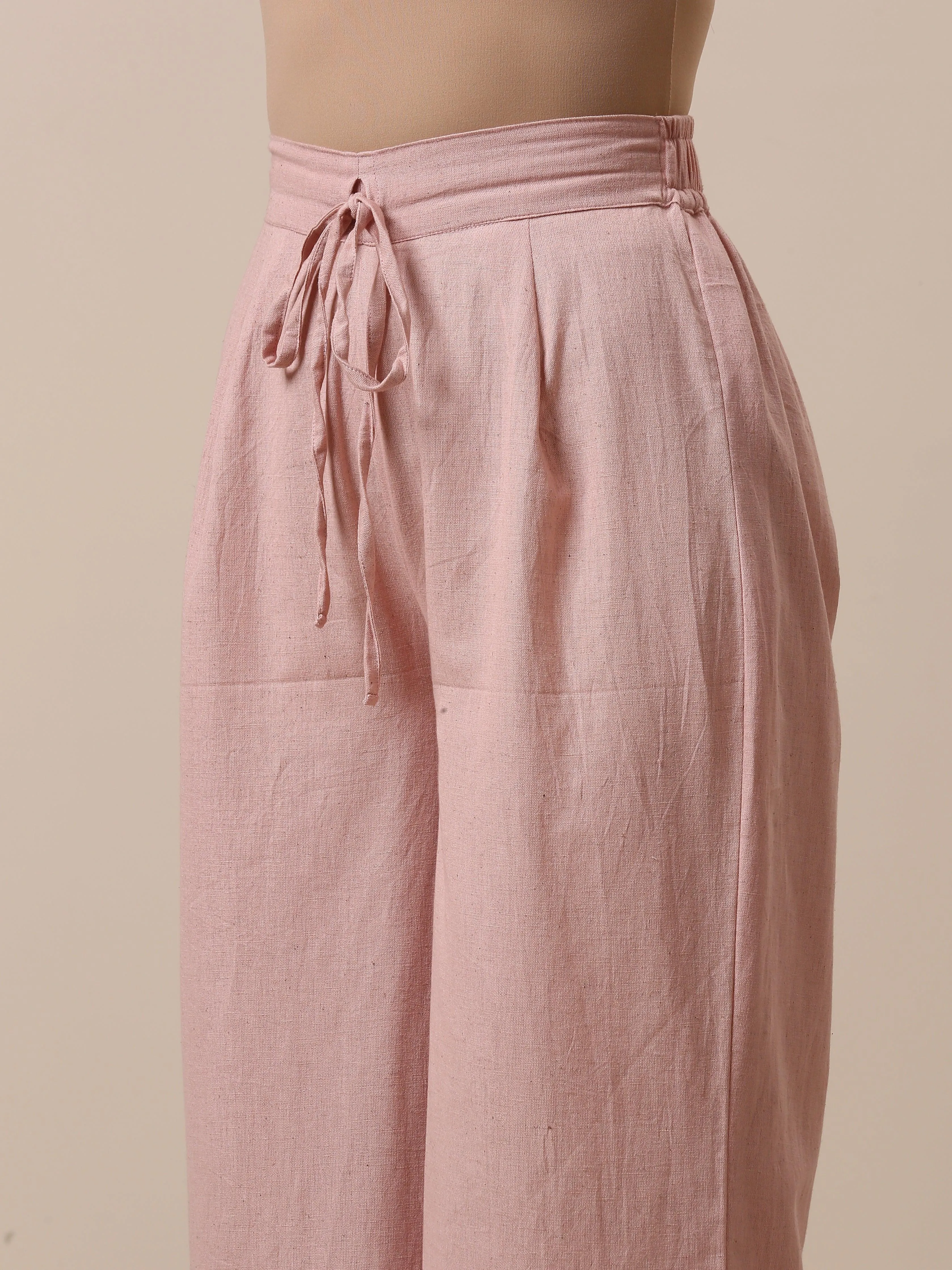 Cotton Rose Pink High Waist Pant