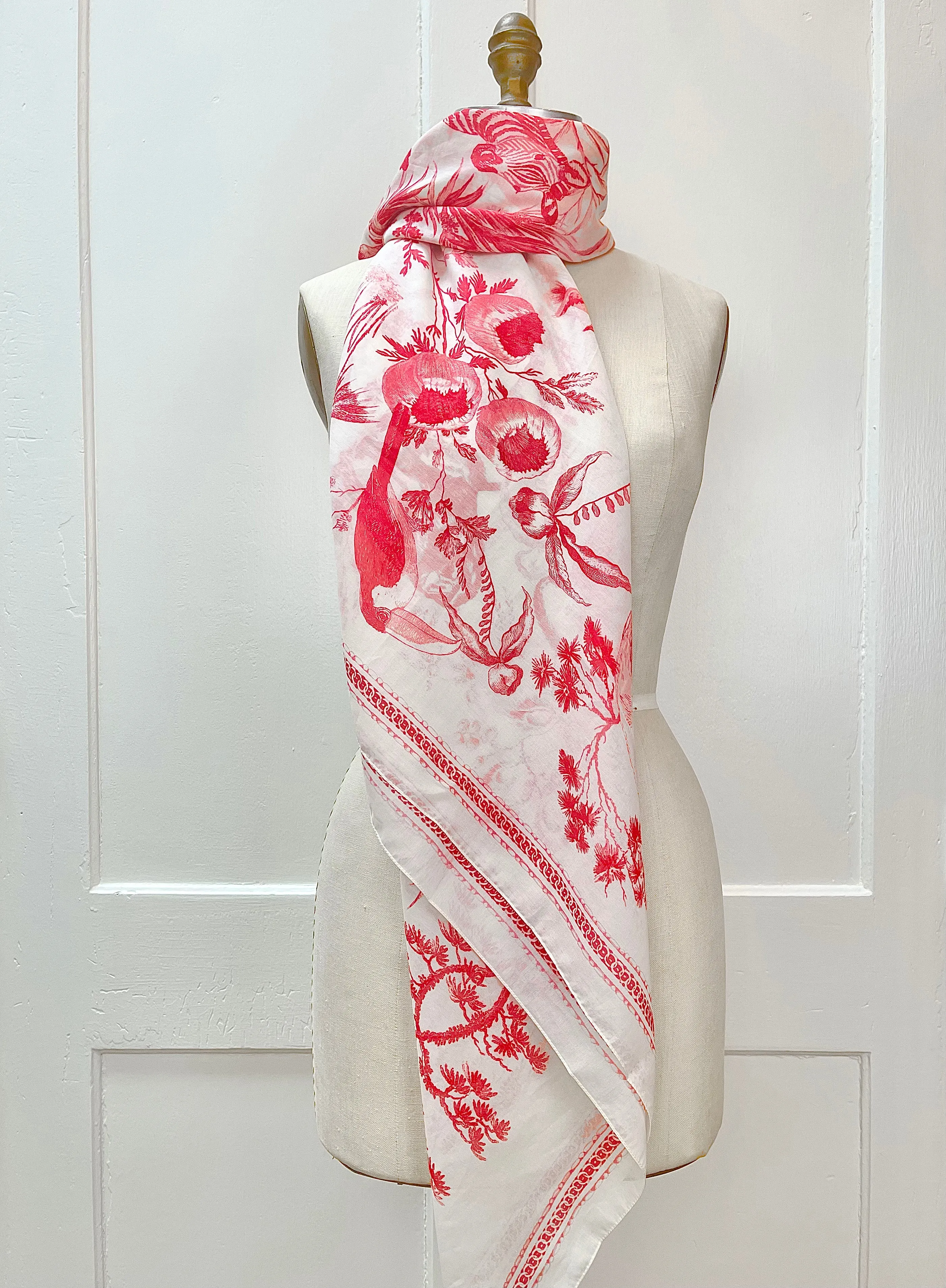 Cotton-Silk Coterie Animalia Scarf (5 Colors)