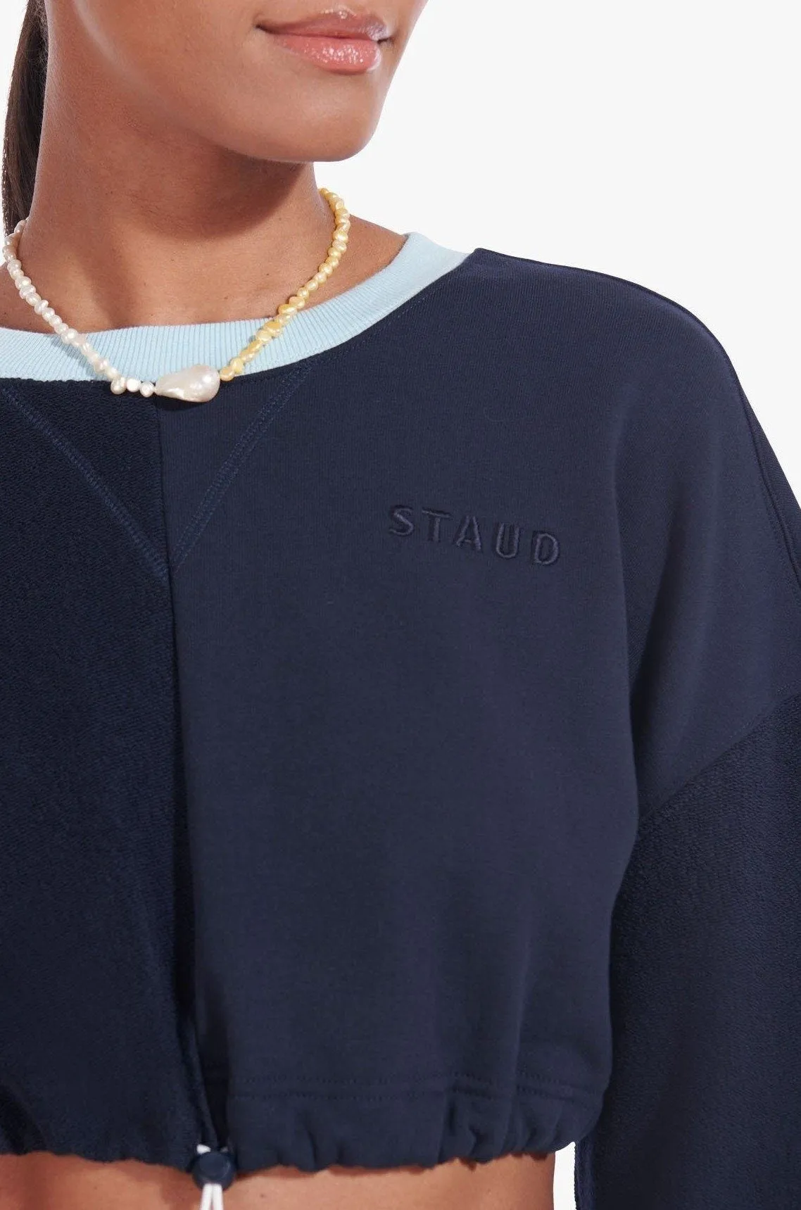 CROPPED BUNGEE SWEATSHIRT | DEEP SEA