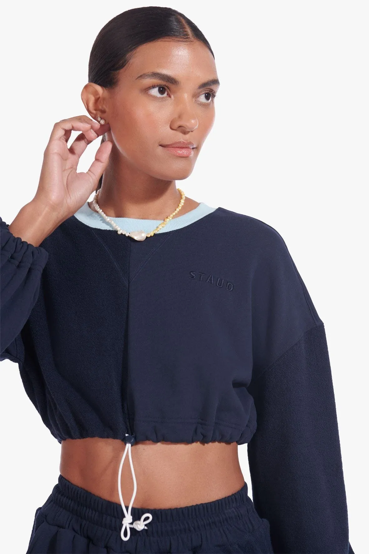 CROPPED BUNGEE SWEATSHIRT | DEEP SEA