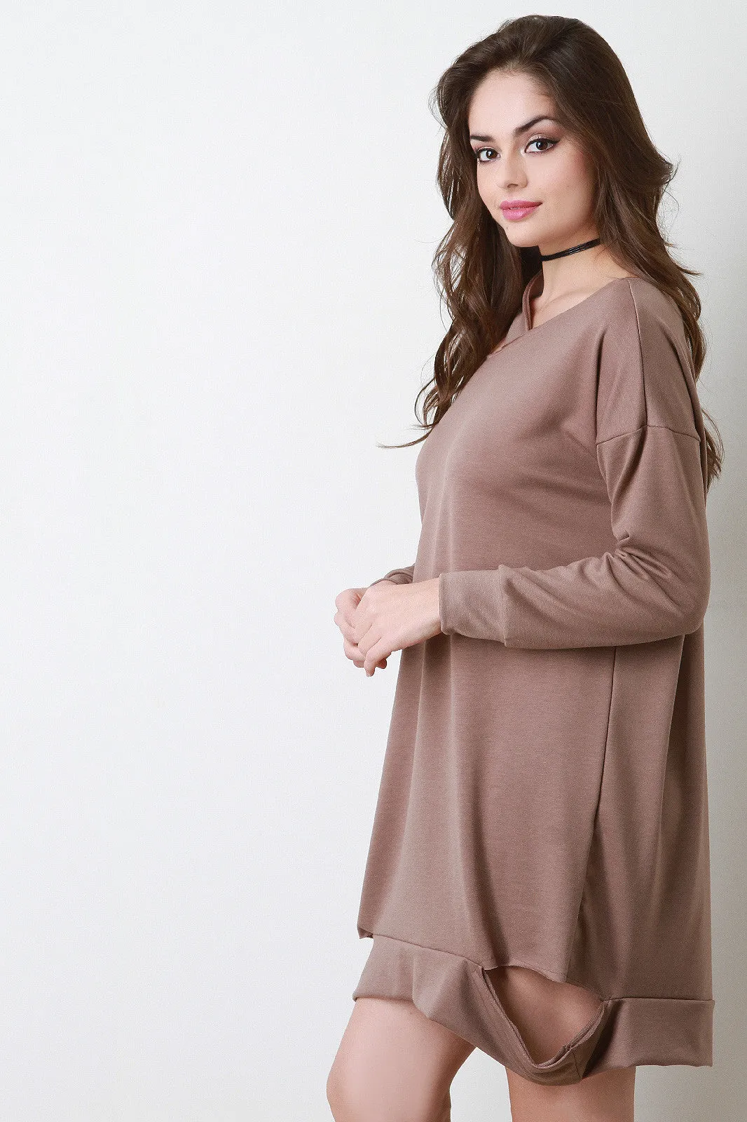 Deconstructed Asymmetrical Sweater Dress