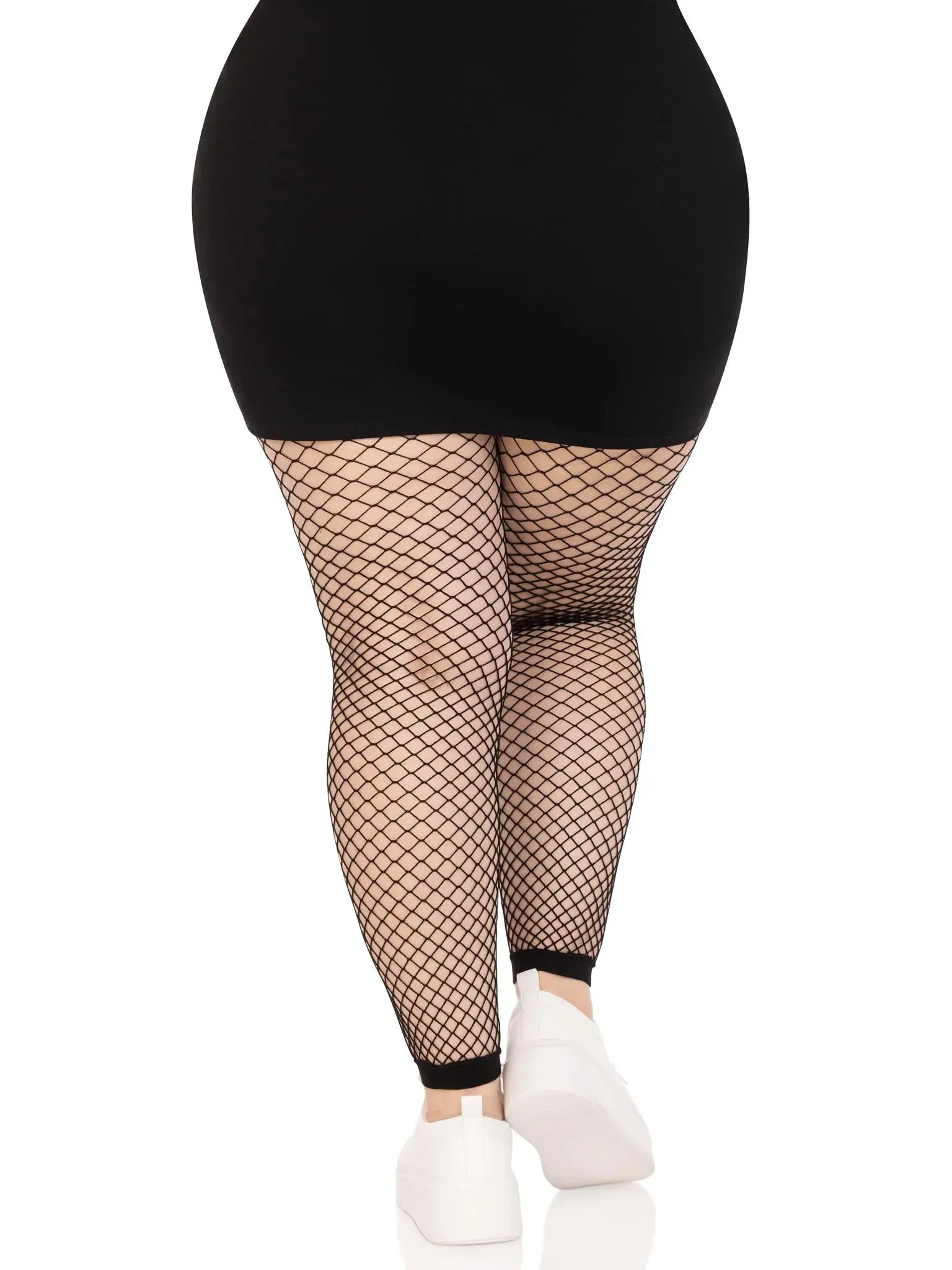 Delilah Plus Size Fishnet Footless Tights