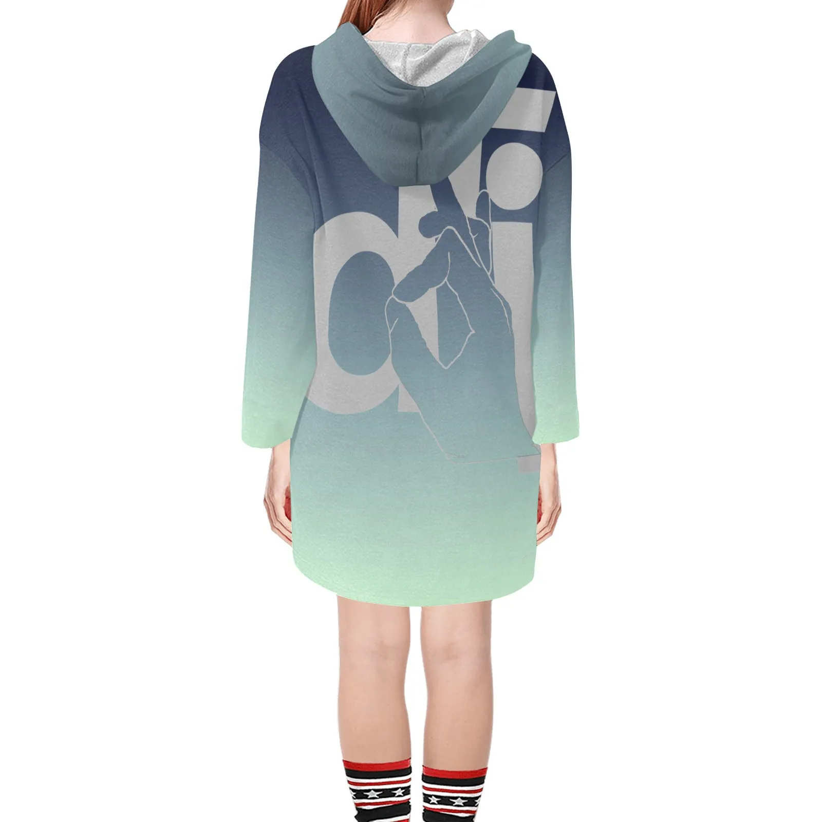 Descendants of The Island Sound tunik Women's V-neck Step Hem Tunic Hoodie