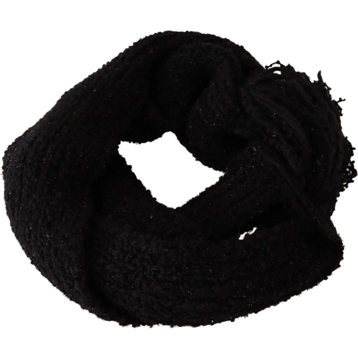 Dolce & Gabbana Elegant Black Wool-Blend Designer Scarf