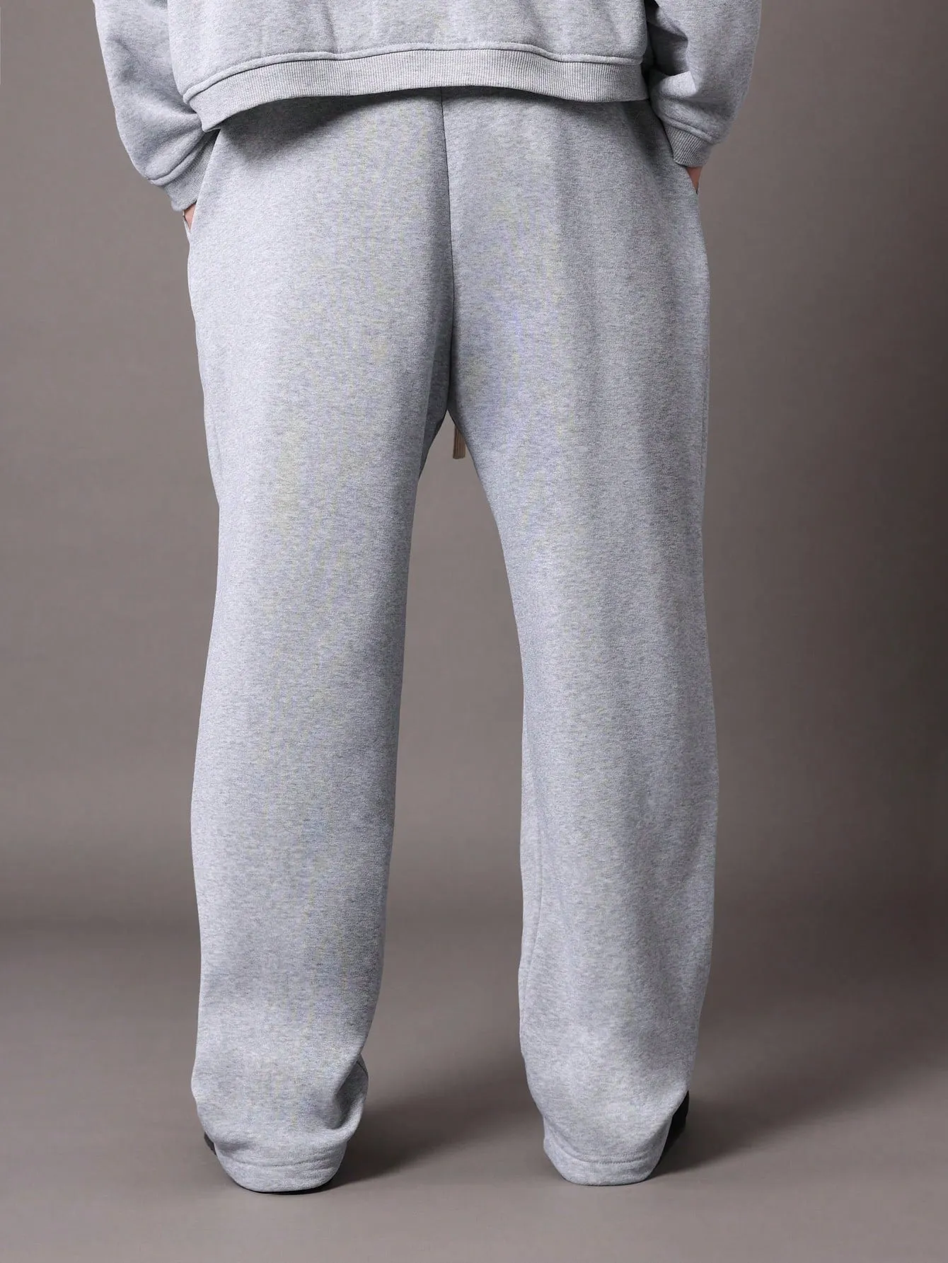 Drop Crotch Pull On Sweatpants With Embroidery Pattern