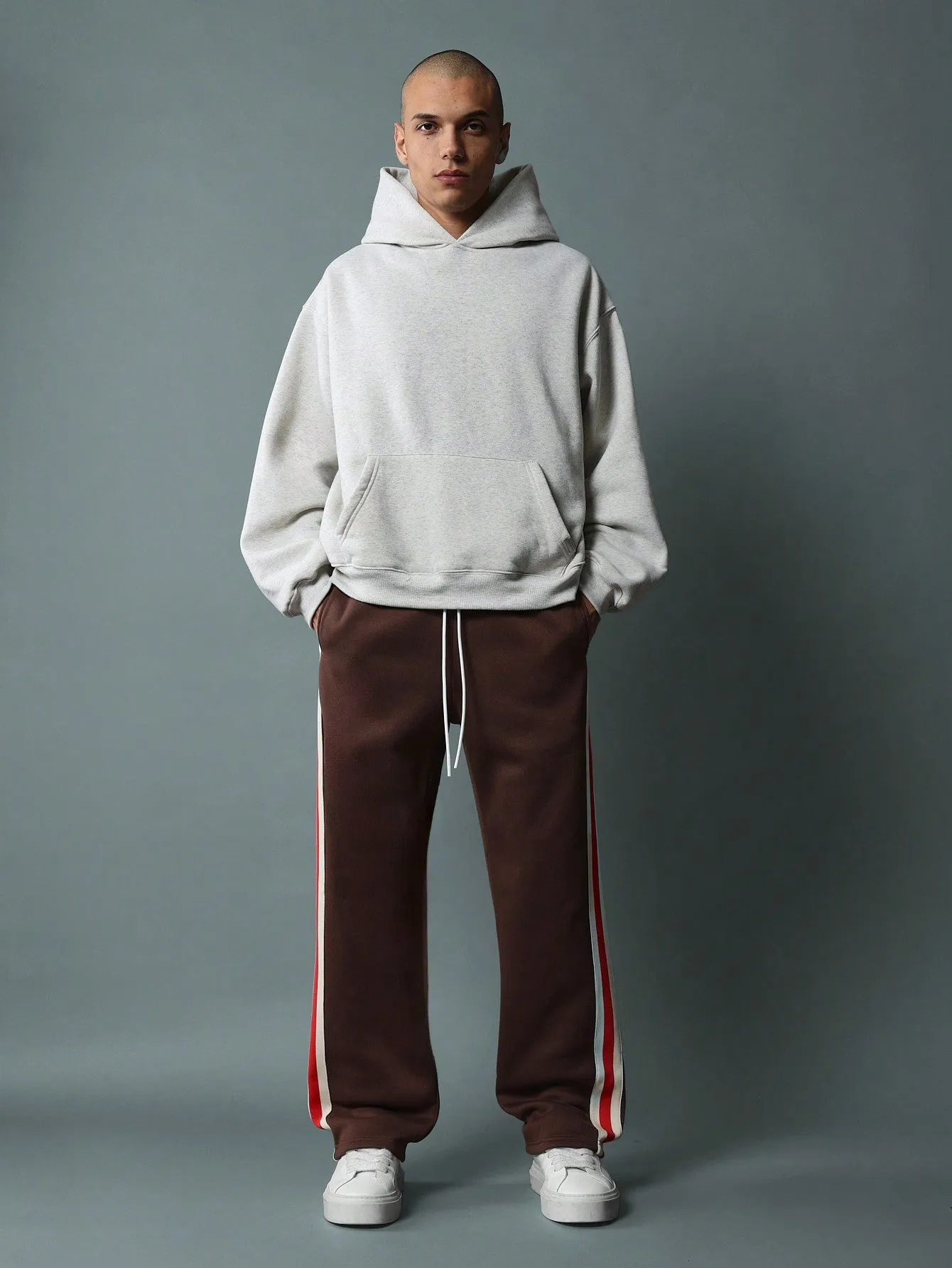 Drop Crotch Sweatpants With Colour Blocked Side Panels & Drawstrings