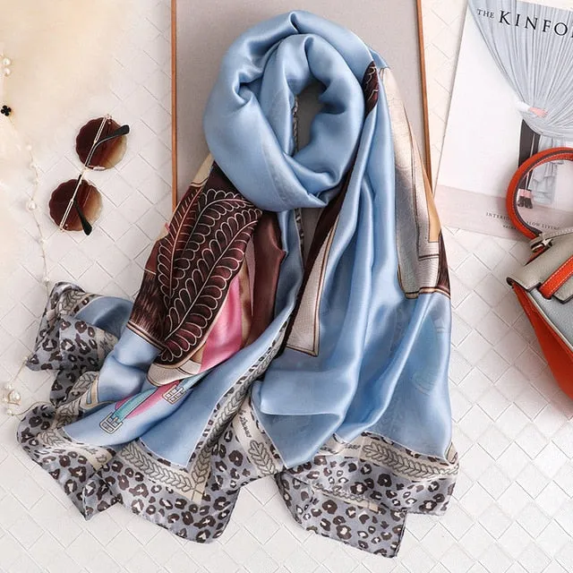 Fashion Silk Scarf Printed Bandana Shawl #LZ091