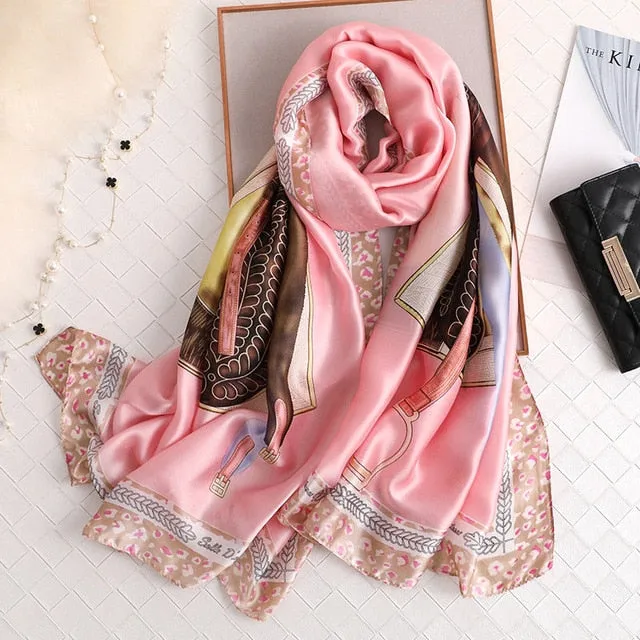 Fashion Silk Scarf Printed Bandana Shawl #LZ091