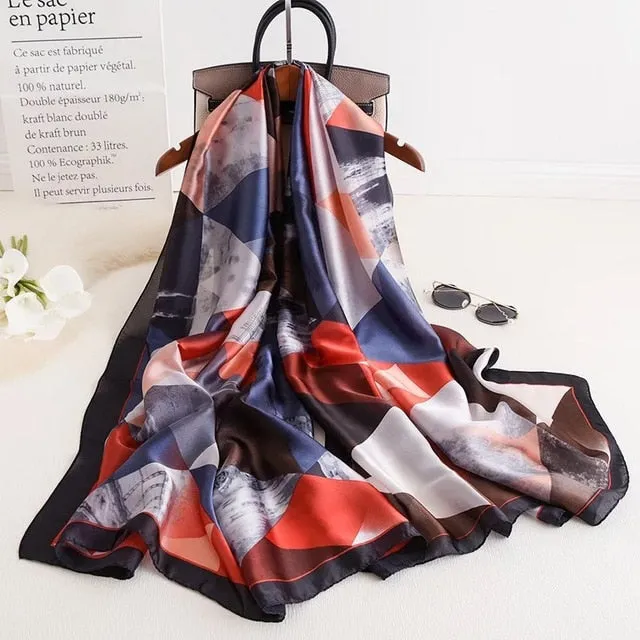 Fashion Silk Scarf Printed Bandana Shawl #LZ091