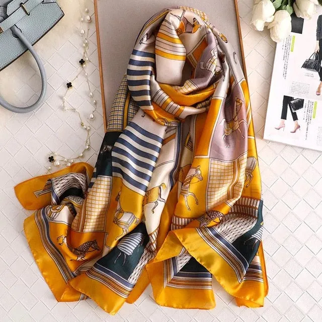 Fashion Silk Scarf Printed Bandana Shawl #LZ091