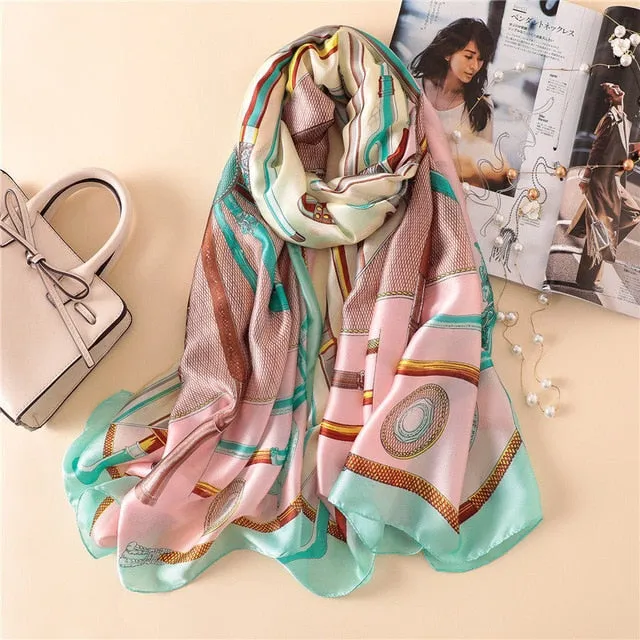 Fashion Silk Scarf Printed Bandana Shawl #LZ091