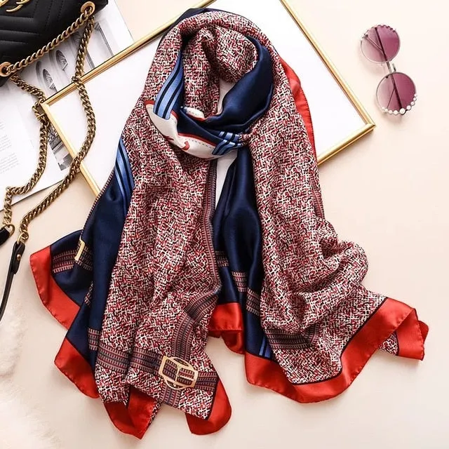 Fashion Silk Scarf Printed Bandana Shawl #LZ091