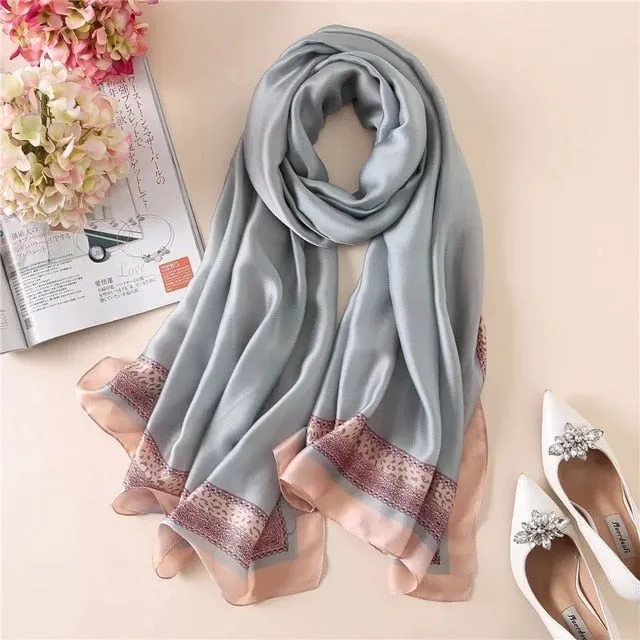 Fashion Silk Scarf Printed Bandana Shawl #LZ091