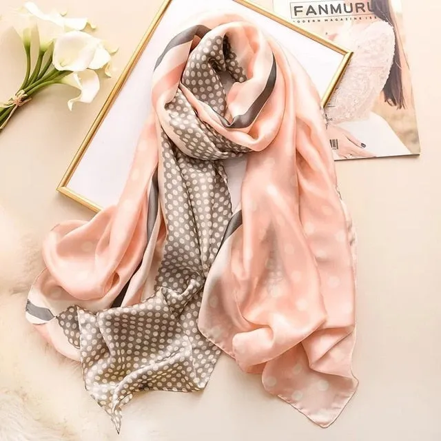 Fashion Silk Scarf Printed Bandana Shawl #LZ091