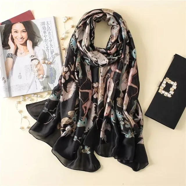 Fashion Silk Scarf Printed Bandana Shawl #LZ091