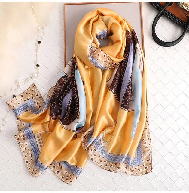 Fashion Silk Scarf Printed Bandana Shawl #LZ091