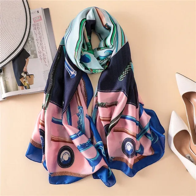 Fashion Silk Scarf Printed Bandana Shawl #LZ091