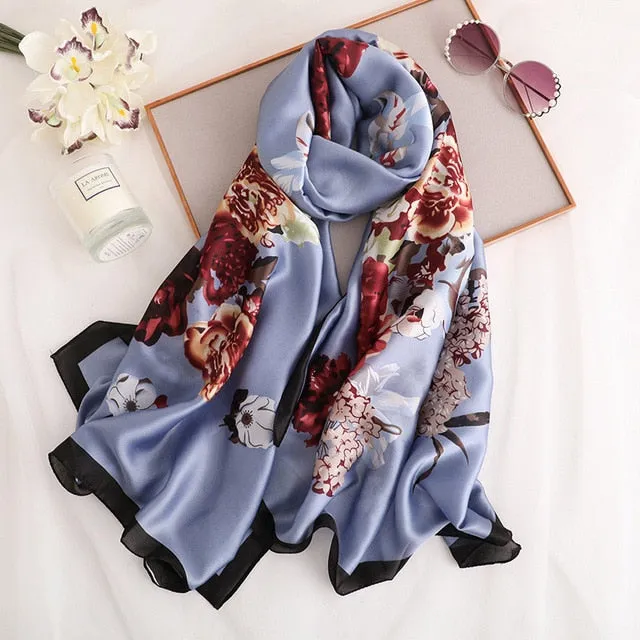 Fashion Silk Scarf Printed Bandana Shawl #LZ091