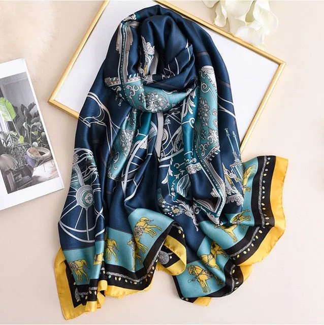 Fashion Silk Scarf Printed Bandana Shawl #LZ091