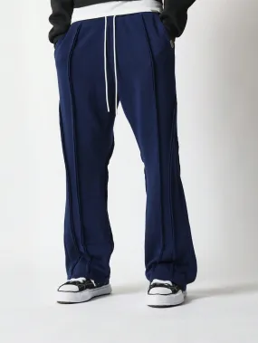 Flare Fit Multi Raw Edge Exposed Seam Sweatpants With Drawcord