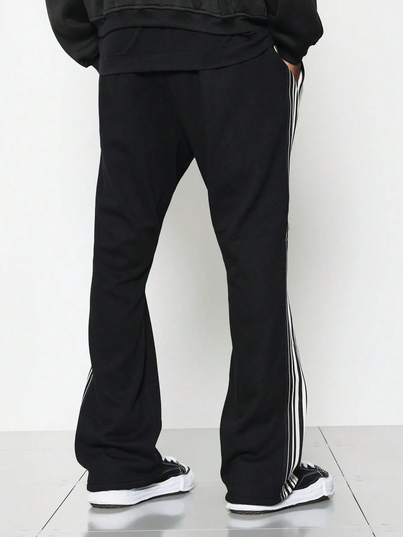 Flare Fit Side Tape Sweatpants With Drawcord