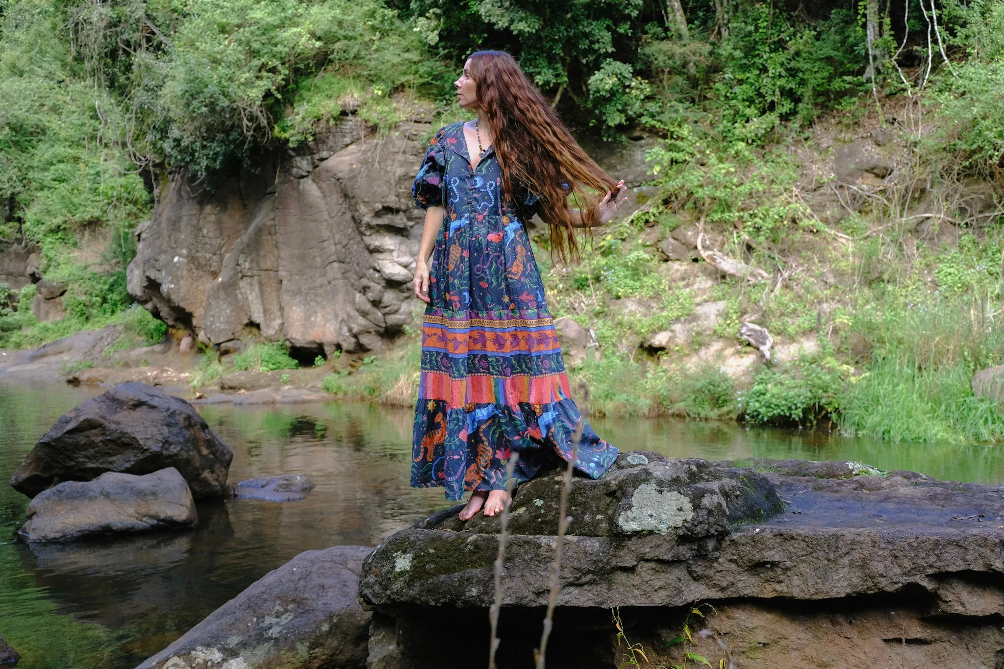 Frida Maxi Dress - Winter Mythic - Midnight