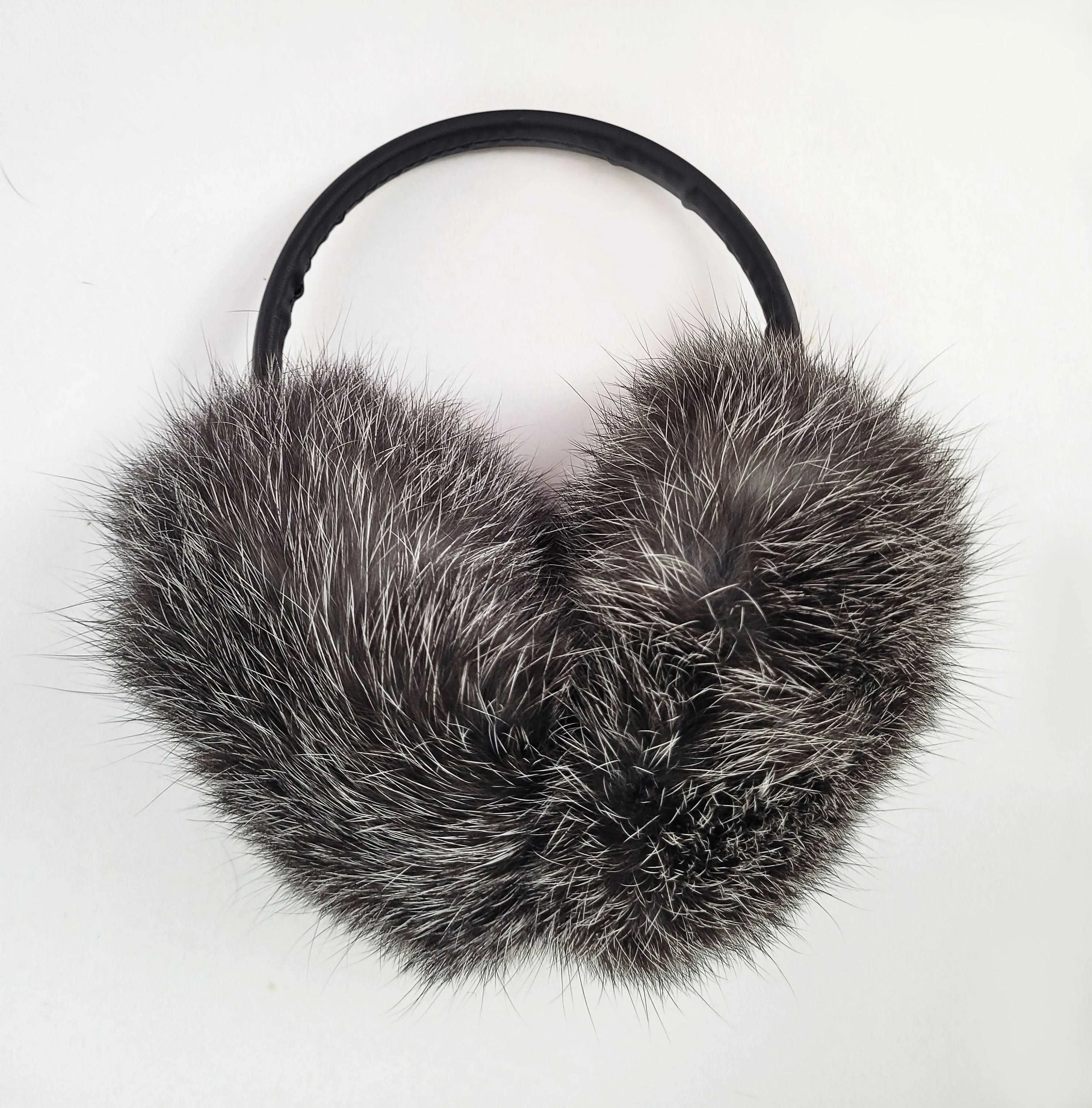 Gray Real Fur Earmuffs, Rabbit Fur Ear Warmer, Gray Earmuffs, Large Ear Muffs, Fluffy Ear Muffs, Earmuffs Women, Rabbit Fur Earmuff