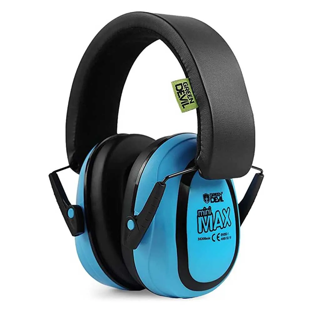 GREEN DEVIL MiniMax Teal Kids Hearing Protection Ear muffs Noise Cancelling For Age 1-16 Headphones