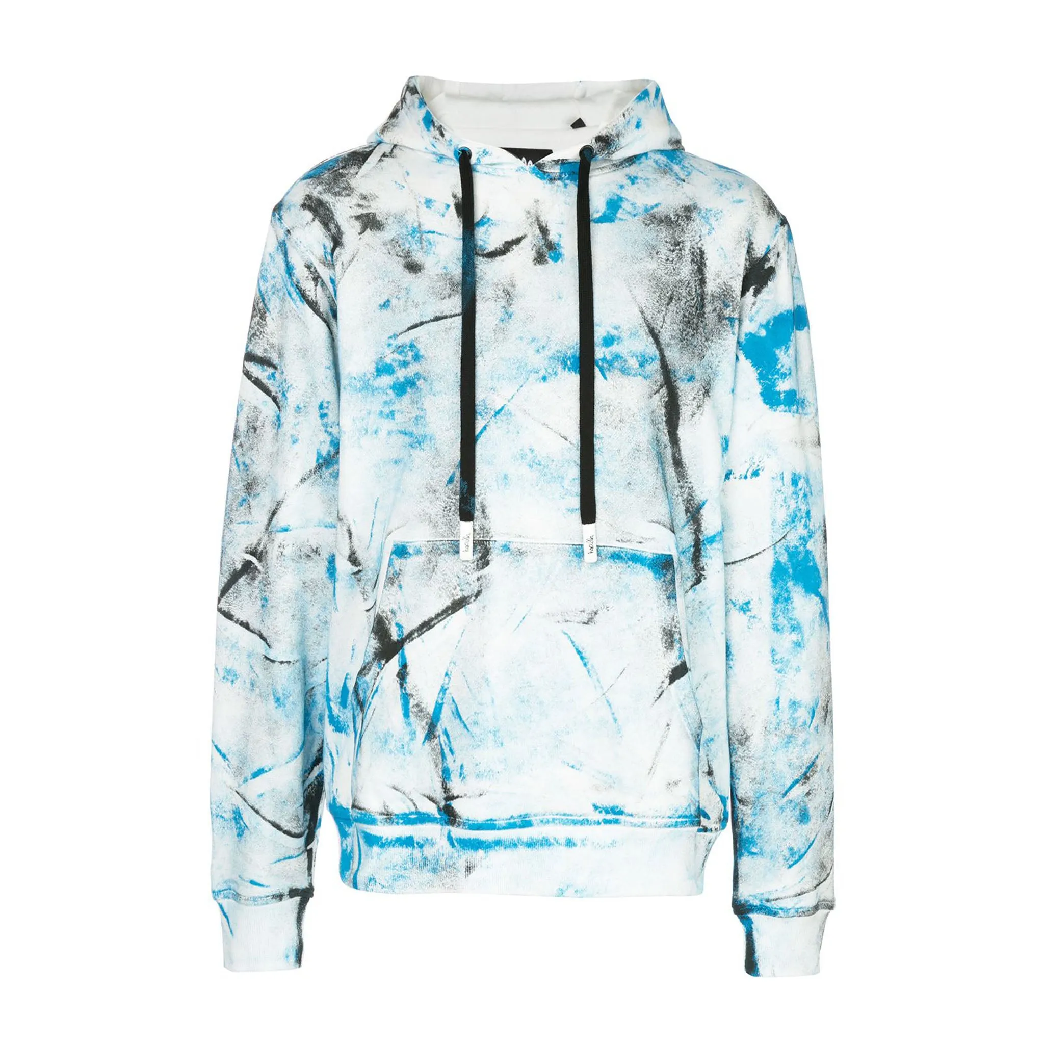 HAND PAINTED HOODIE BLACK/BLUE