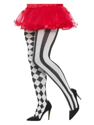 Harlequin Tights Halloween Costume, Plus Size