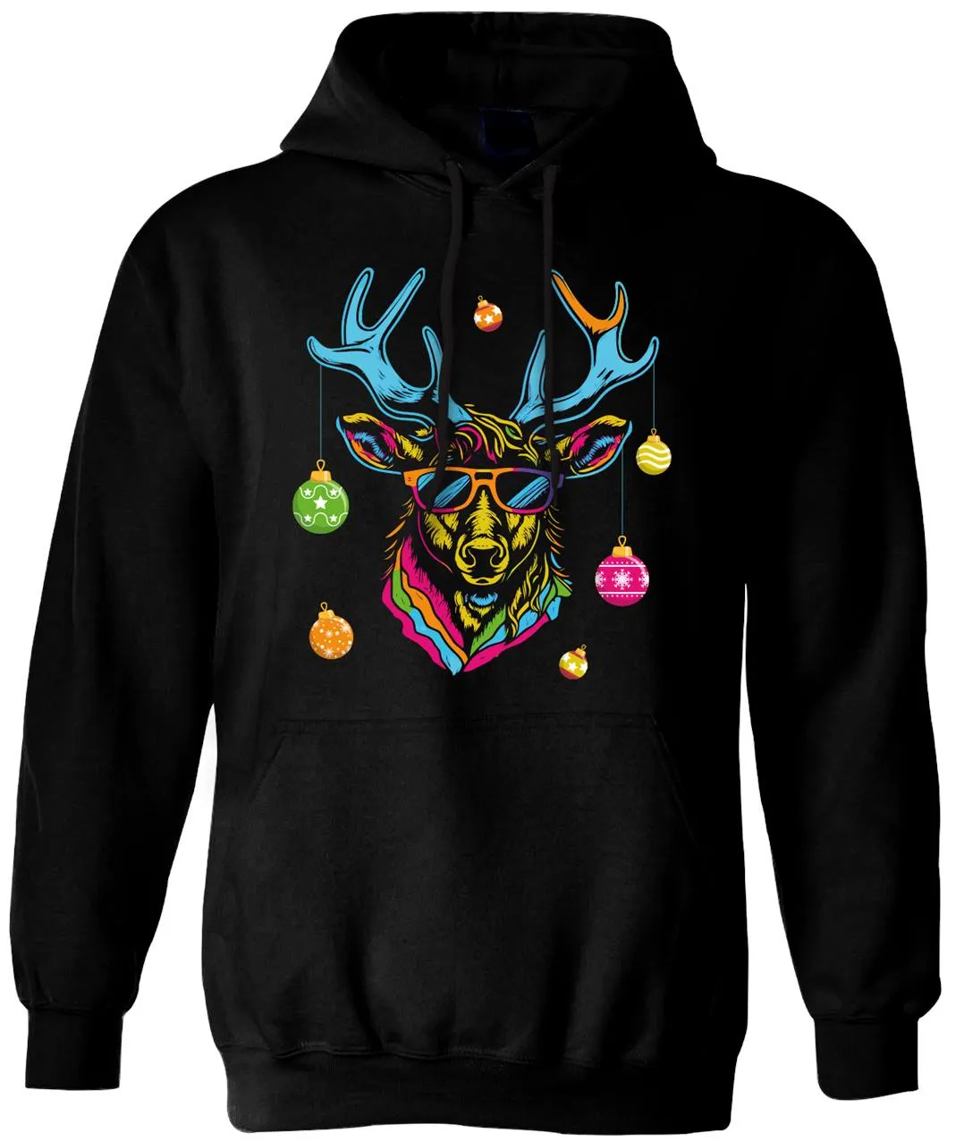 Hoodie - Cooler Elch (Weihnachten) - bunt