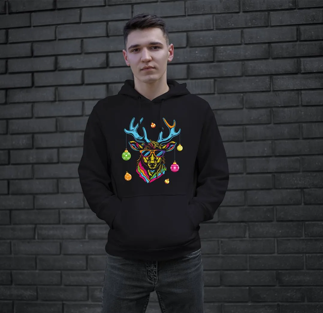 Hoodie - Cooler Elch (Weihnachten) - bunt